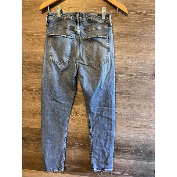 Agolde Jeans Womens 25 Toni Mid Rise Straight Leg Swerve Two Tone Racer Stripe - Picture 11 of 11